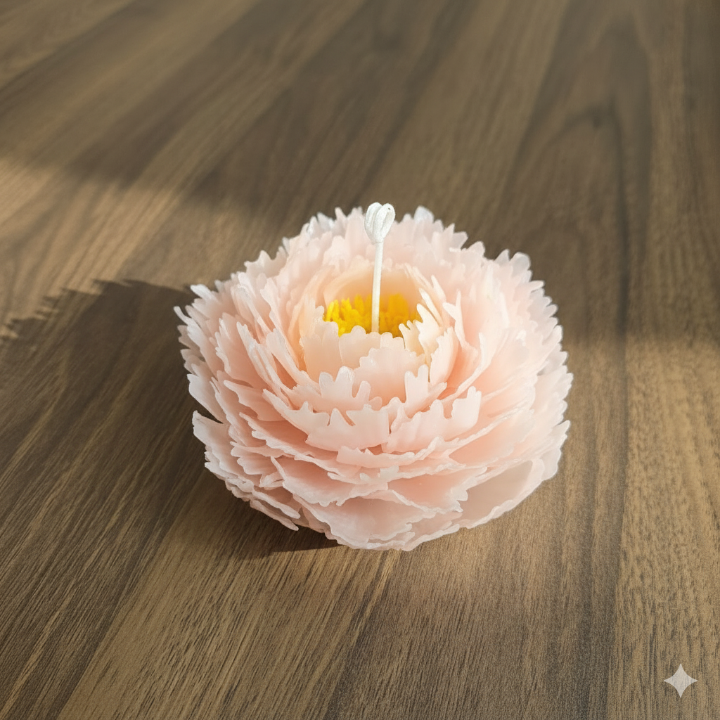 Handcrafted Blush Peony Blossom Candle