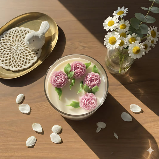 Floral Elegance Candle – Peony Blossom Edition