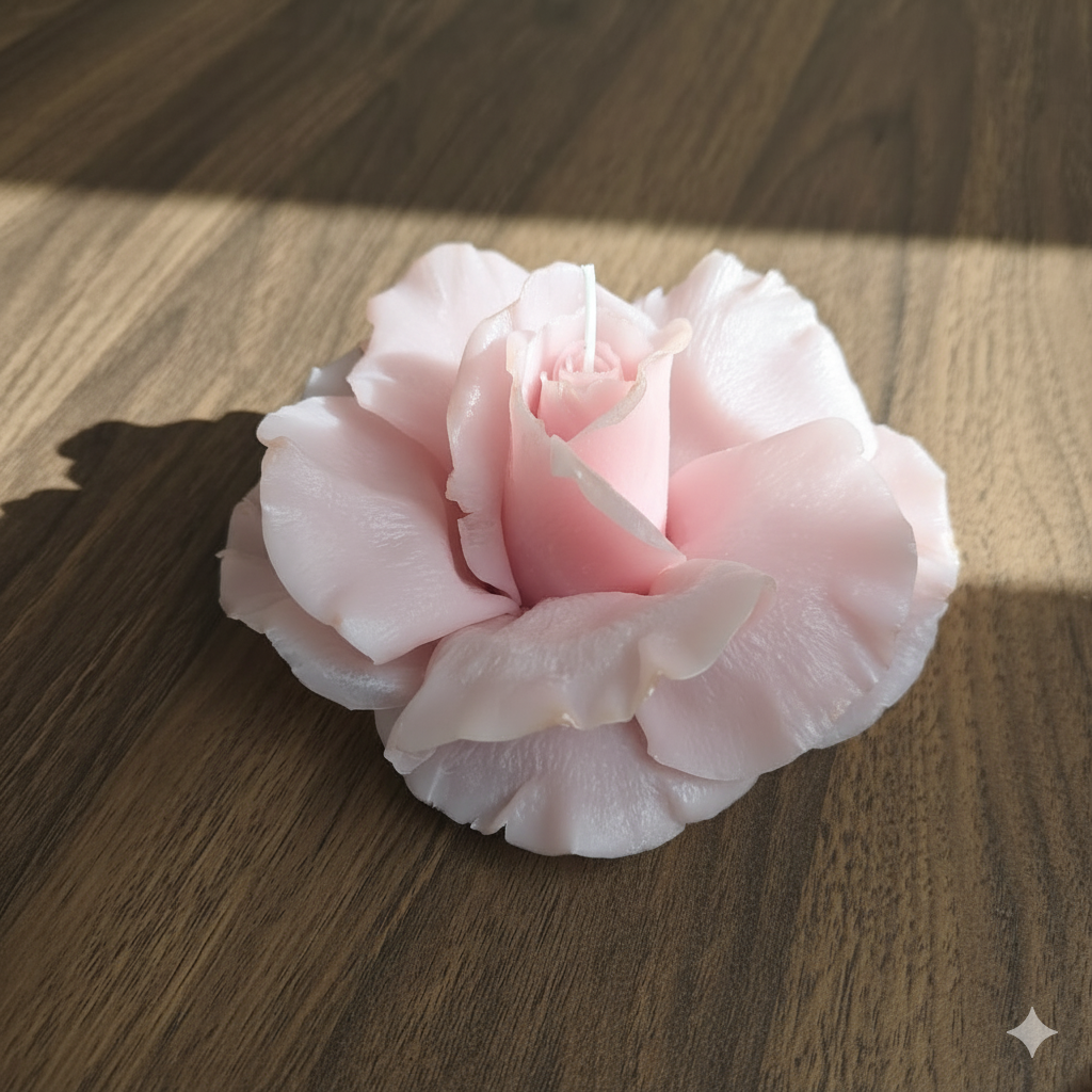 Handcrafted Artisan Rose Candle