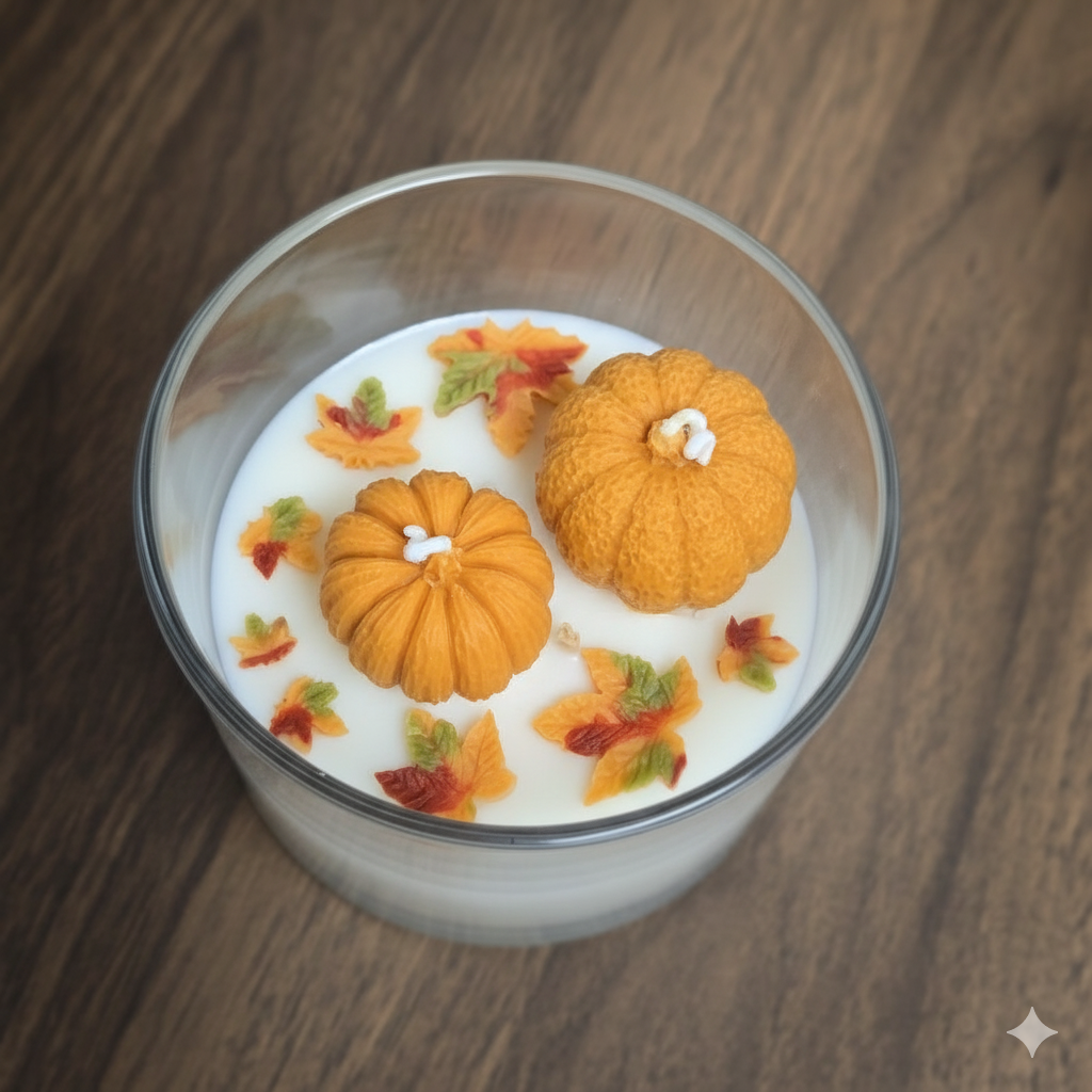 Autumn Pumpkin Candle in Glass Jar