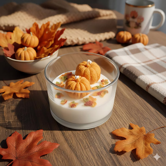 Autumn Pumpkin Candle in Glass Jar