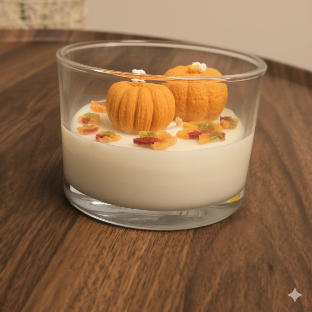 Autumn Pumpkin Candle in Glass Jar