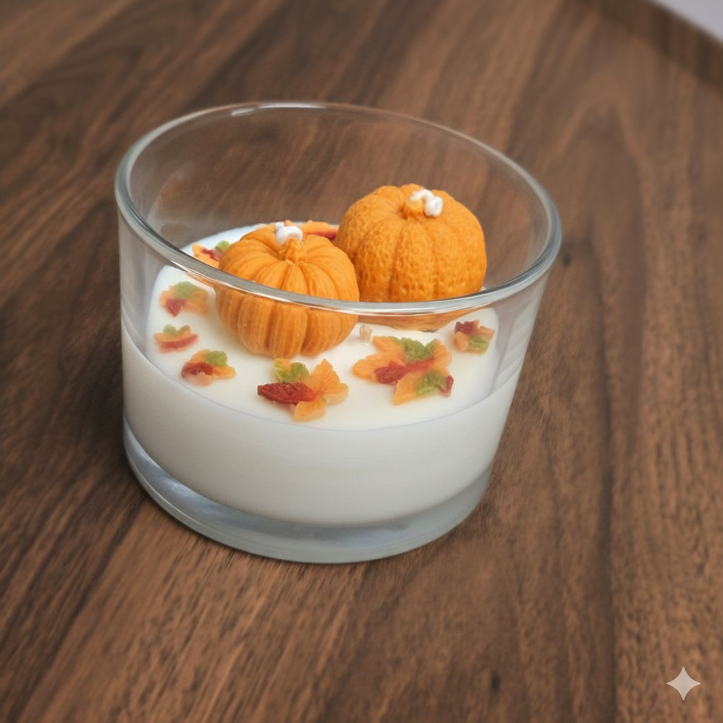 Autumn Pumpkin Candle in Glass Jar
