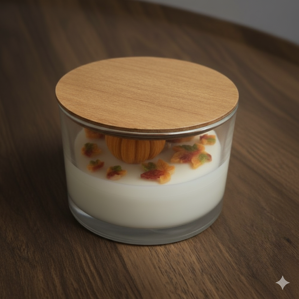 Autumn Pumpkin Candle in Glass Jar